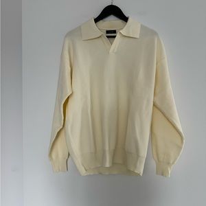 Yuxian Waffle Knit Collar Pullover